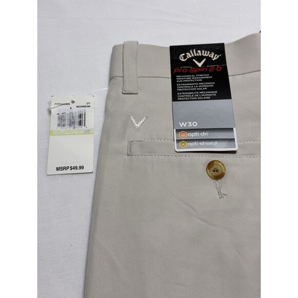 Callaway Pro Spin 2.0 Performance Golf Shorts Opti Dri Mens 30 NWT New Old Stock - Picture 2 of 10